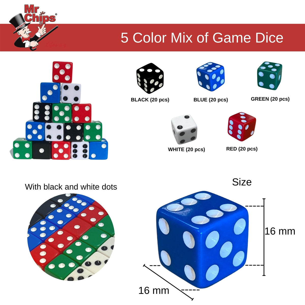 Board Game Dice (1,000 pcs-bag) – Mr. Chips Store