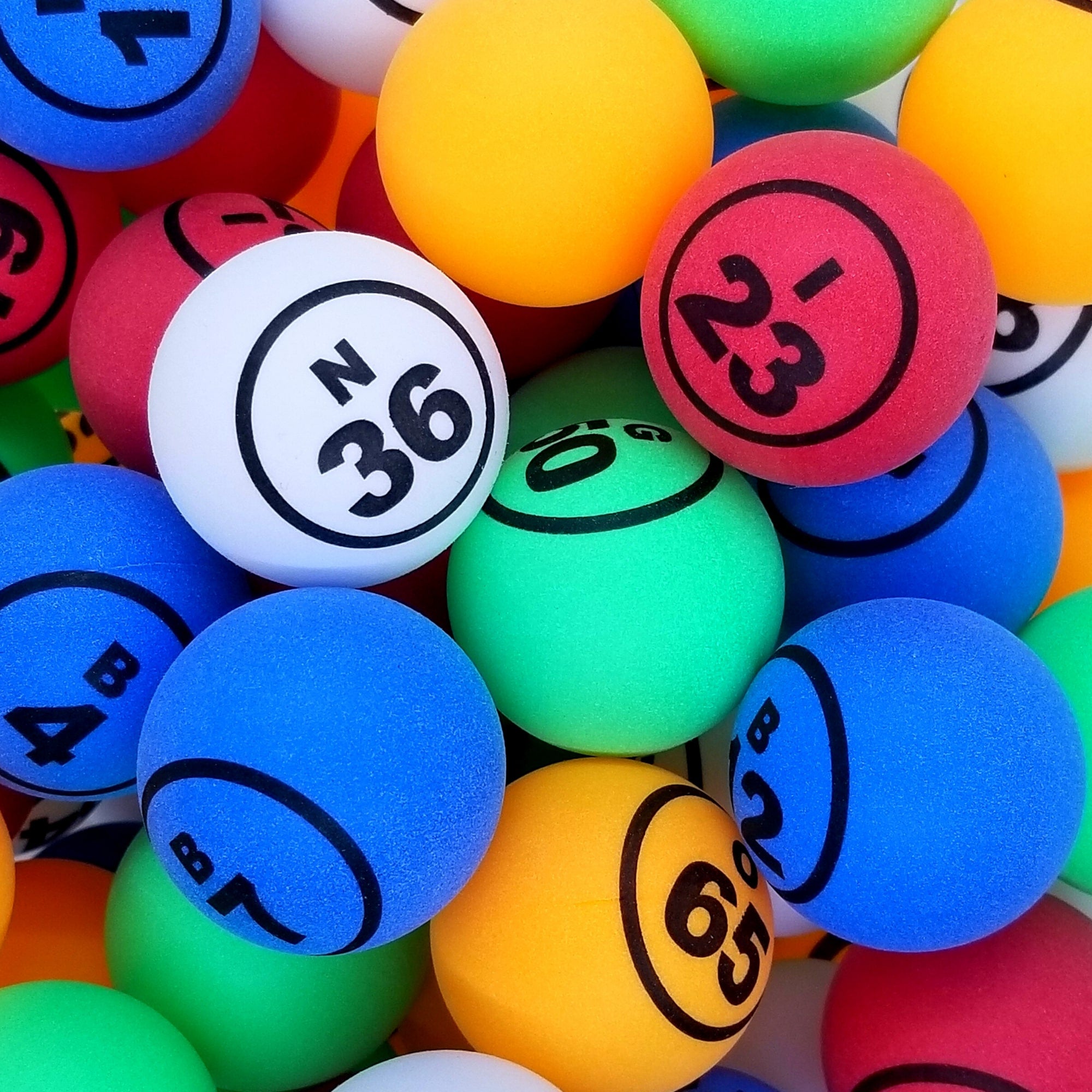 5-Color Matte Bingo Balls 38 mm - Set of 75 | Mr. Chips – Mr