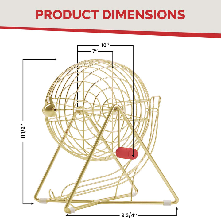 11 Inch Professional-Use Bingo Cage, Luxury Gold