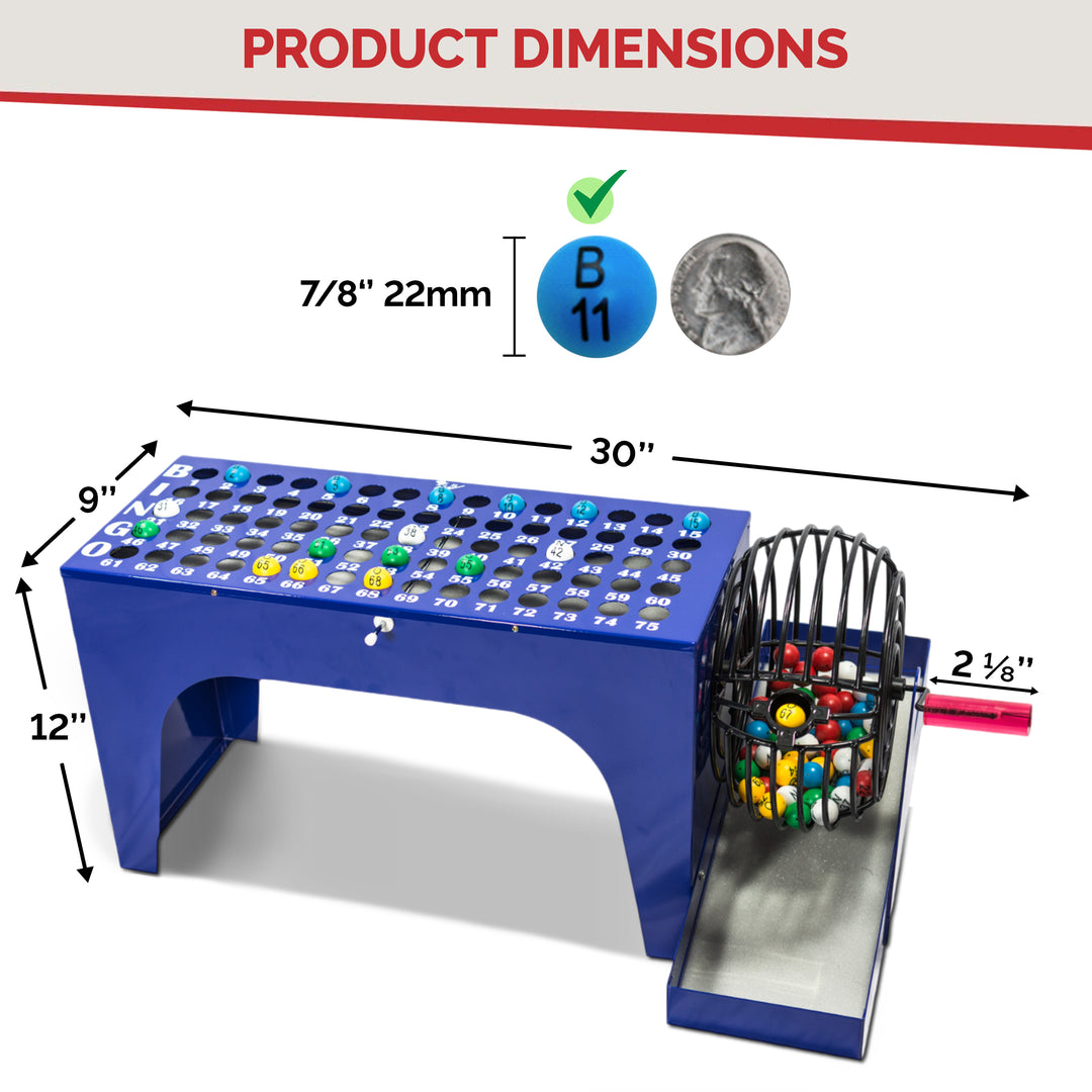 Deluxe Speed-O-Matic Cage Set w-EASY-READ 7/8 Inch Bingo Balls