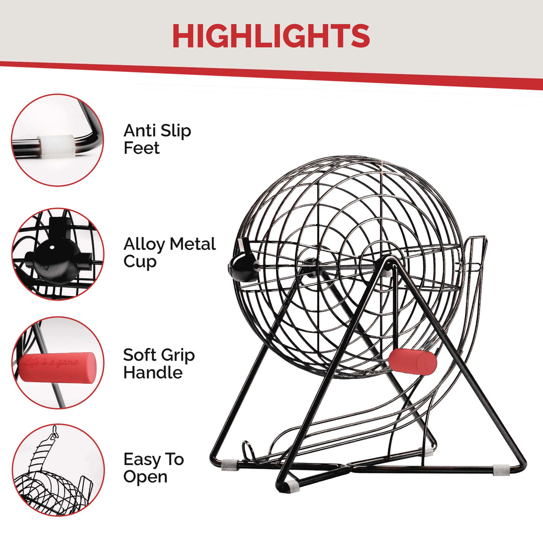 11 Inch Professional-Use Bingo Cage, Mysterious Black