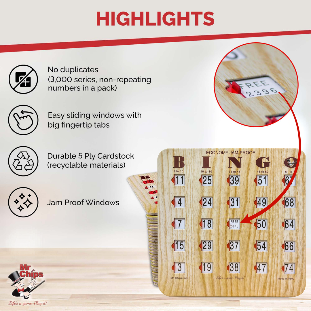 Economy Jam Proof Bingo Shutter Card