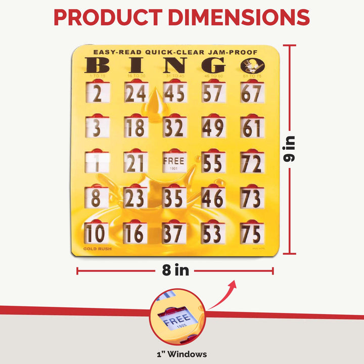 Gold Easy Read Quick Clear Bingo Shutter Card
