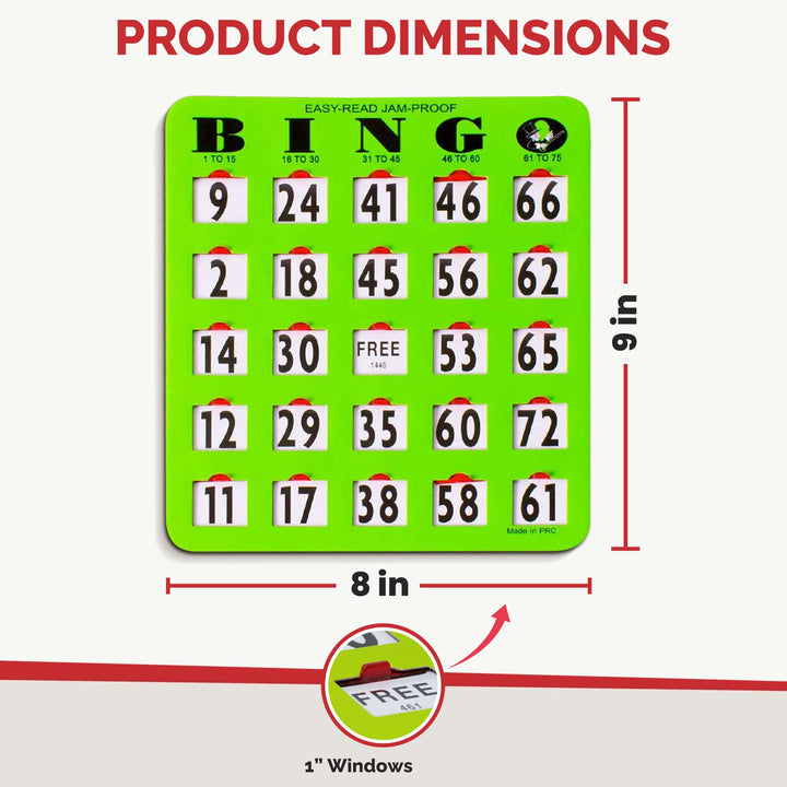 Green Easy Read Jam Proof Bingo Shutter Card