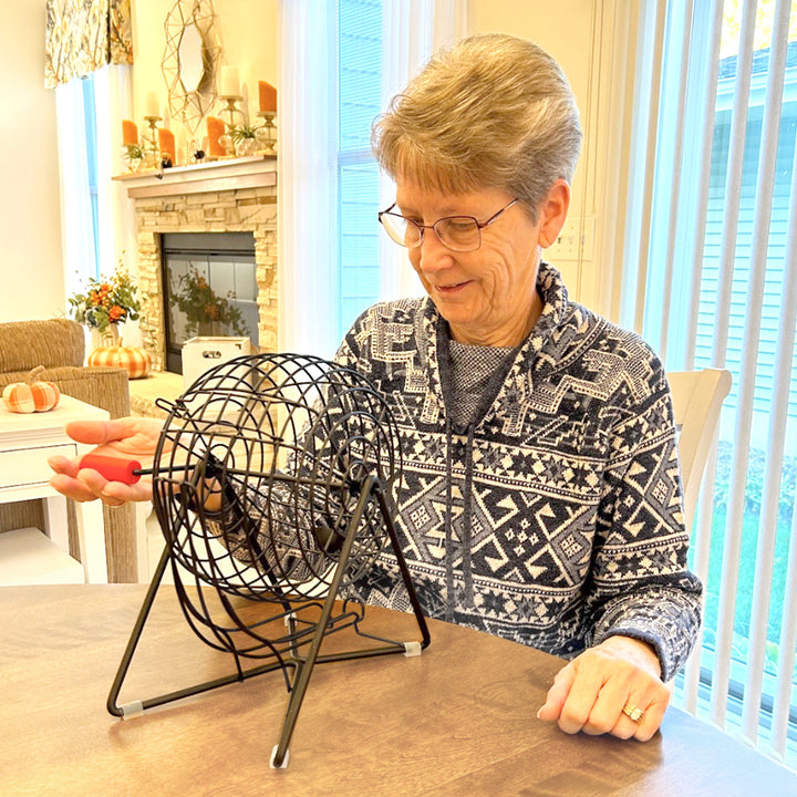 11 Inch Professional-Use Bingo Cage, Mysterious Black