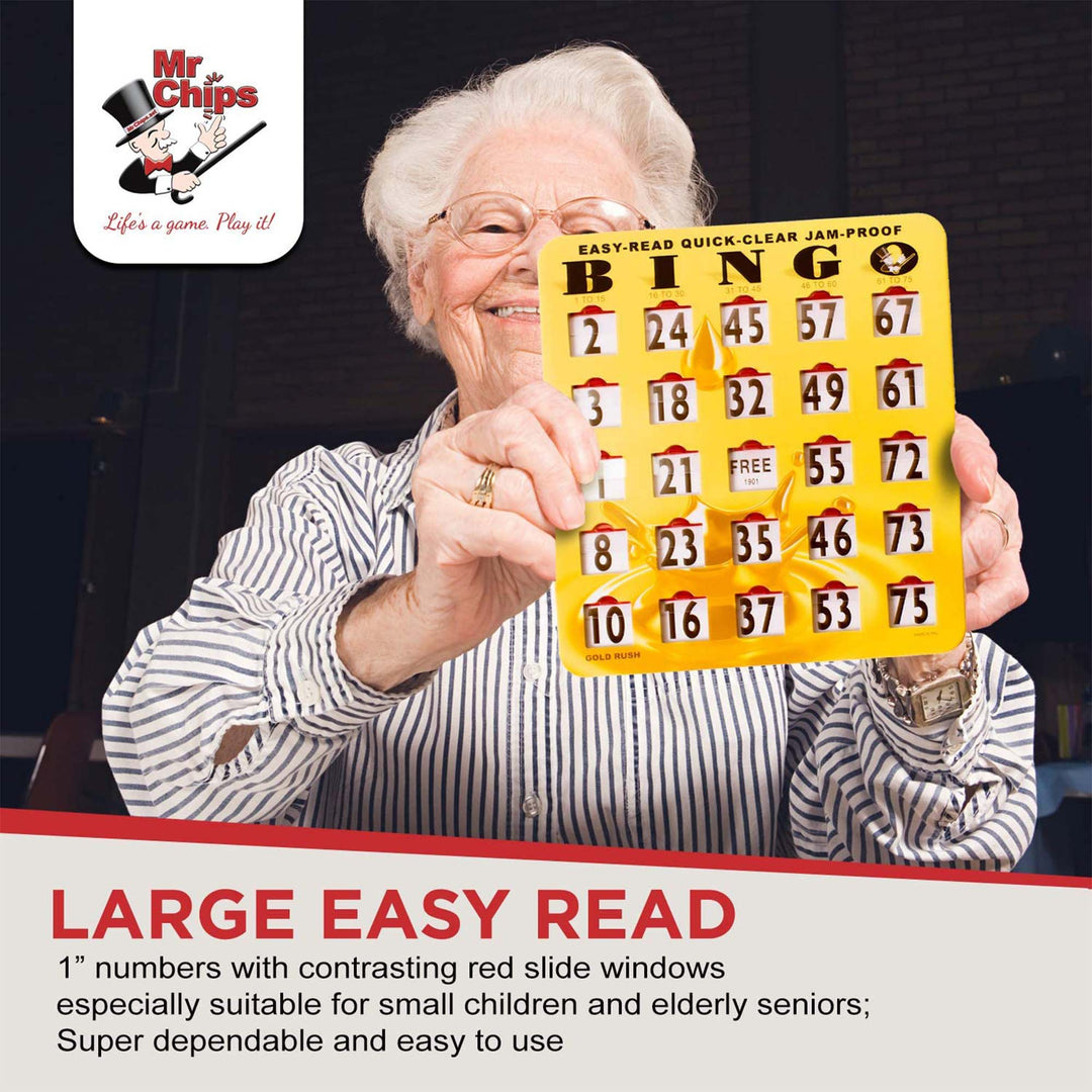 Gold Easy Read Quick Clear Bingo Shutter Card