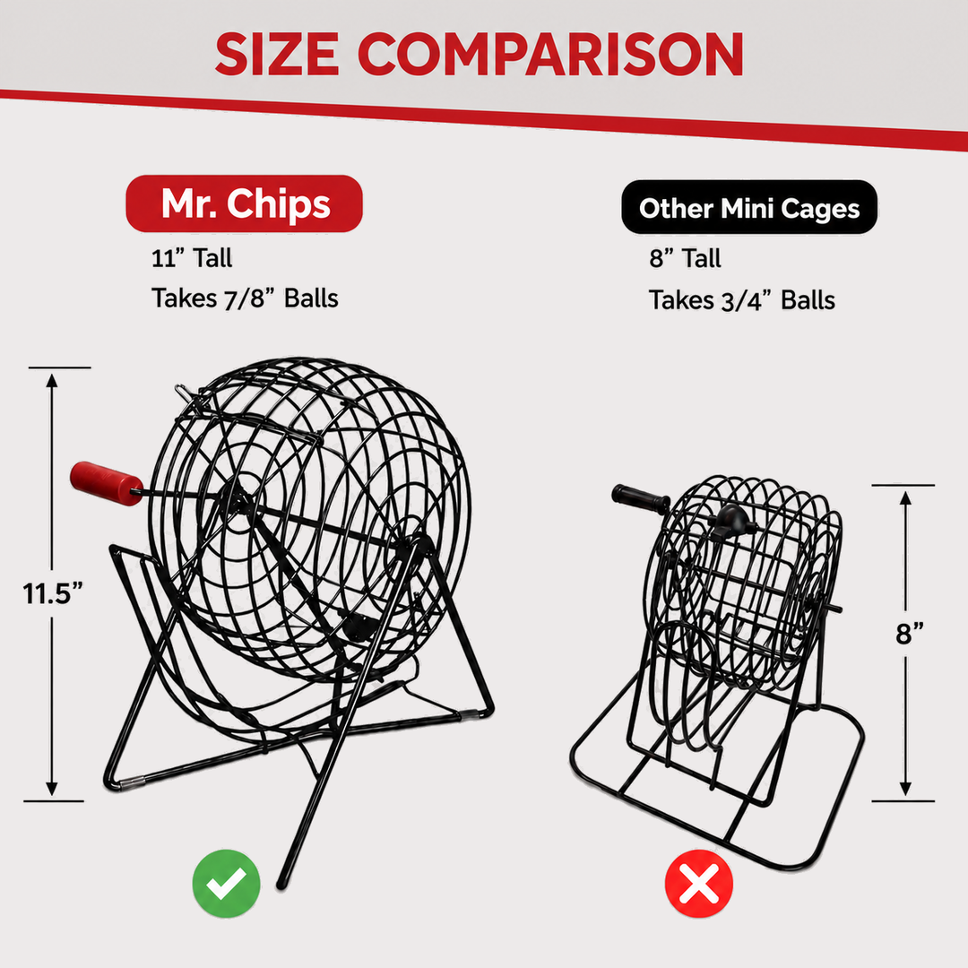 11 Inch Professional-Use Bingo Cage, Mysterious Black