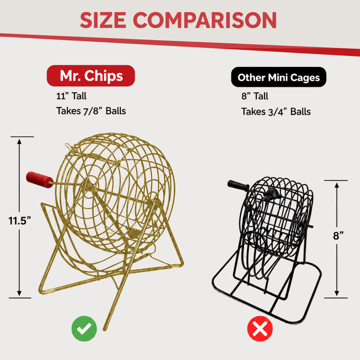 11 Inch Professional-Use Bingo Cage, Luxury Gold
