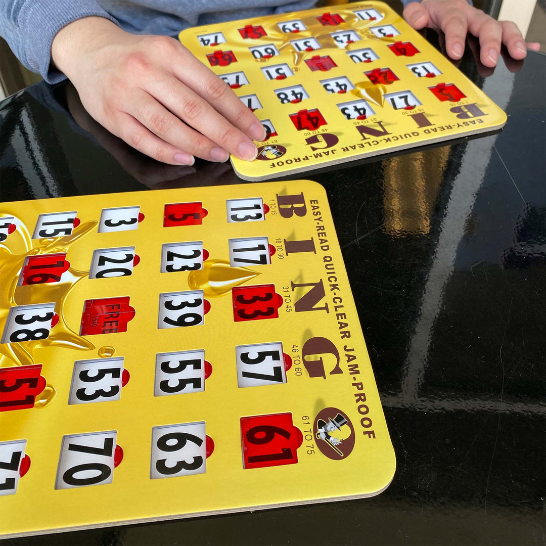 Gold Easy Read Quick Clear Bingo Shutter Card