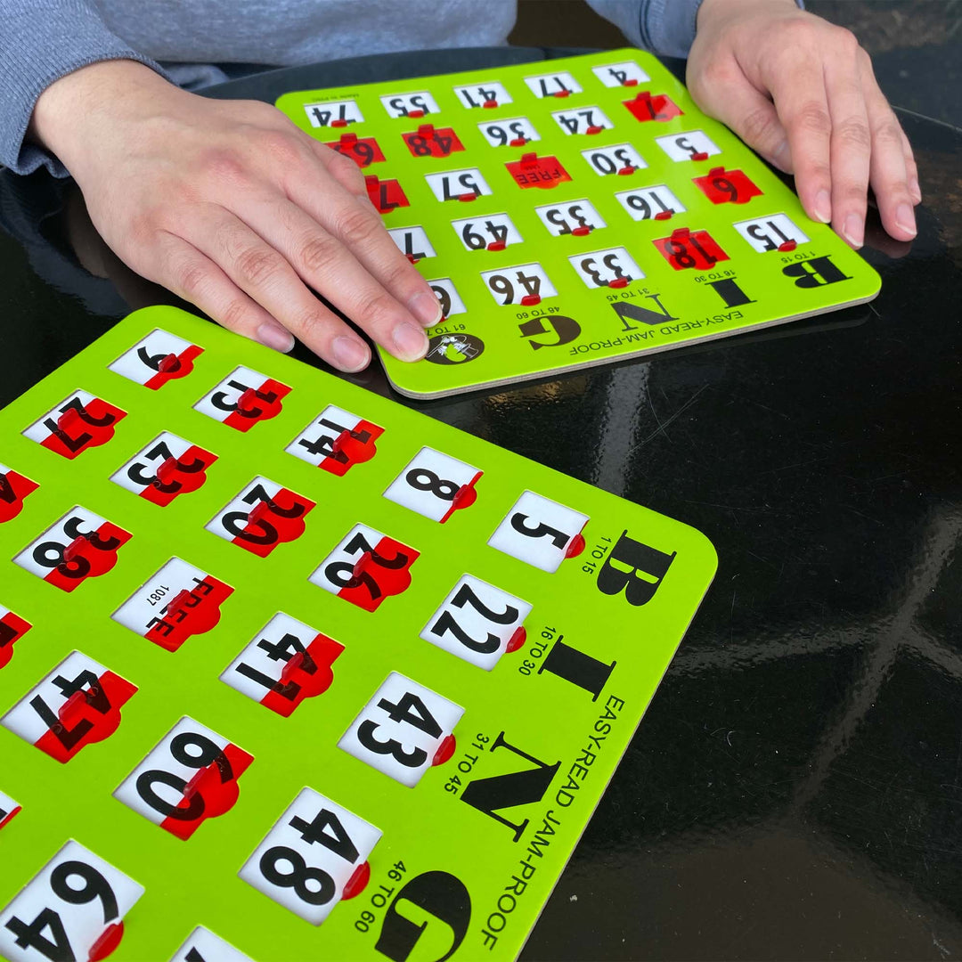 Green Easy Read Jam Proof Bingo Shutter Card