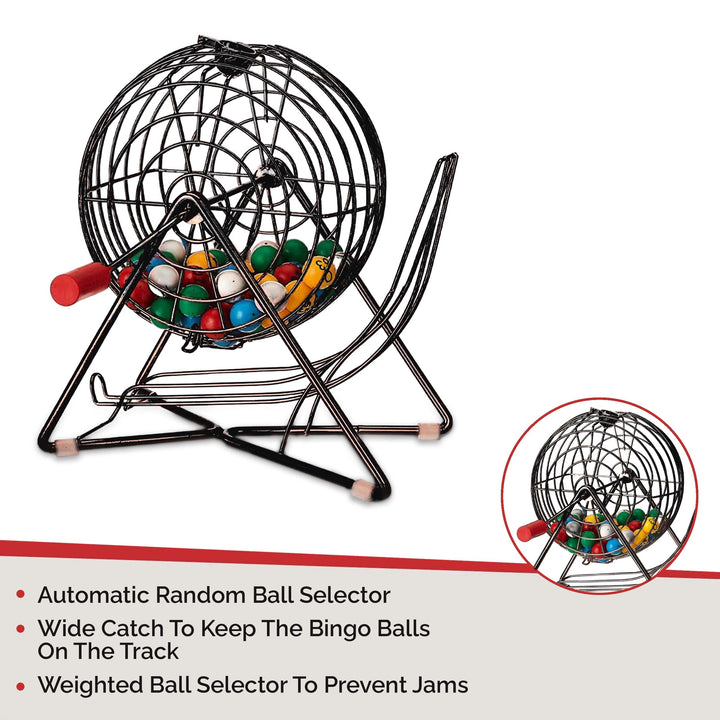 11 Inch Professional-Use Bingo Cage, Mysterious Black