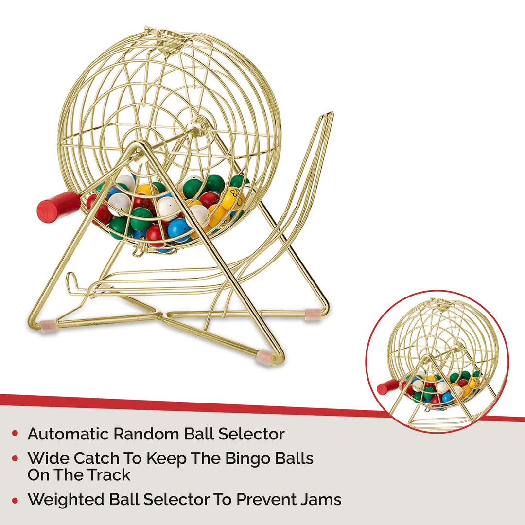 11 Inch Professional-Use Bingo Cage, Luxury Gold