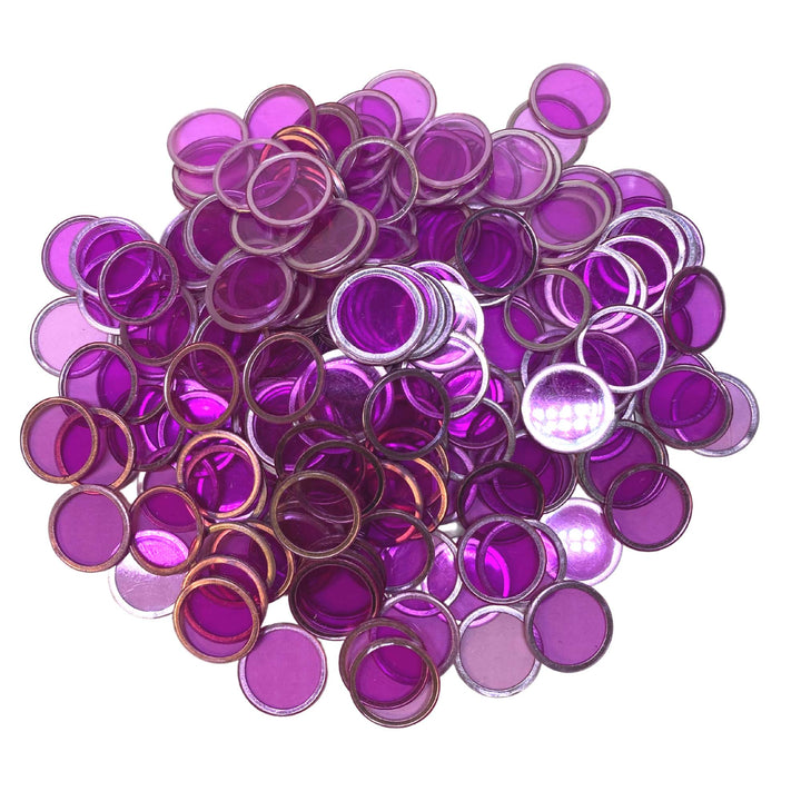 Magnetic Bingo Chips with Metal Edge 3/4 Inch - 200 Count Bags - Upgraded Transparent Bingo Chips - Available in 7 Colors in A Reusable Bag