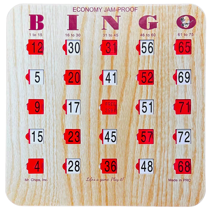 Economy Jam Proof Bingo Shutter Card