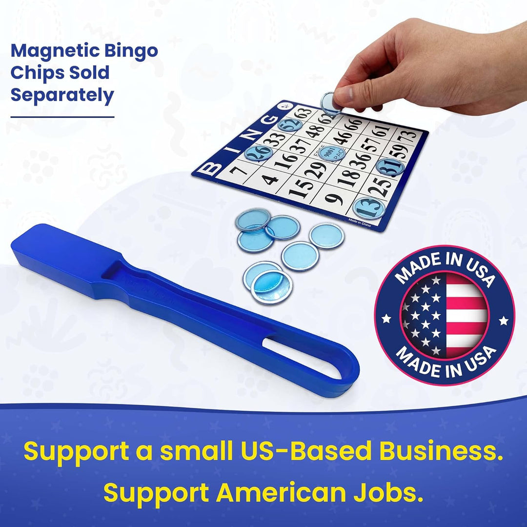 Magnetic Bingo Wand Blue – 1 Piece - Made in the USA – Ideal for Bingo, Science Experiments, Homeschool Accessories, Fridge Décor &amp; Sewing Supplies