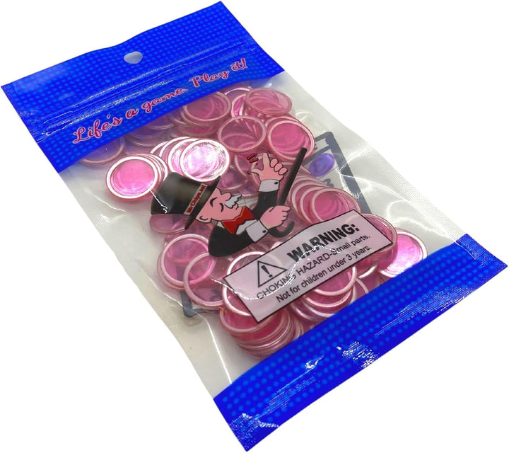 Made in USA Bingo Magnetic Wand &amp; 100 ¾ Inch Blue Plastic Chips with Metal Rings - Upgraded Bingo Chips, USA Made to Support American Jobs