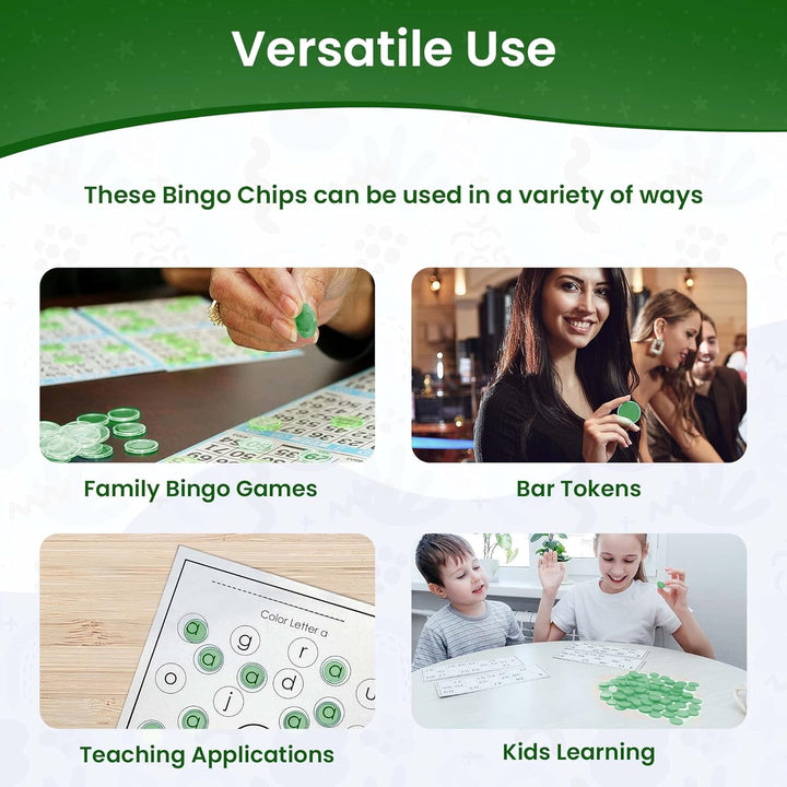 Magnetic Bingo Chips with Metal Edge 3/4 Inch - 100 Count Bags - Upgraded Transparent Bingo Chips - Available in 7 Colors in A Reusable Bag
