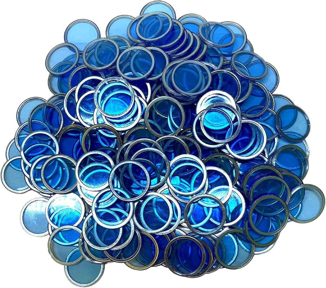 Magnetic Bingo Chips with Metal Edge 3/4 Inch - 200 Count Bags - Upgraded Transparent Bingo Chips - Available in 7 Colors in A Reusable Bag
