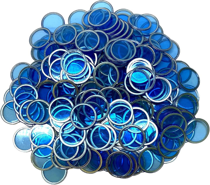 Magnetic Bingo Chips with Metal Edge 3/4 Inch - 200 Count Bags - Upgraded Transparent Bingo Chips - Available in 7 Colors in A Reusable Bag