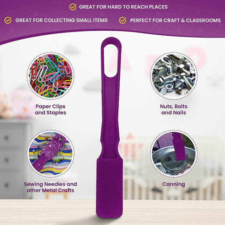 Made in USA Bingo Magnetic Wand &amp; 100 ¾ Inch Blue Plastic Chips with Metal Rings - Upgraded Bingo Chips, USA Made to Support American Jobs