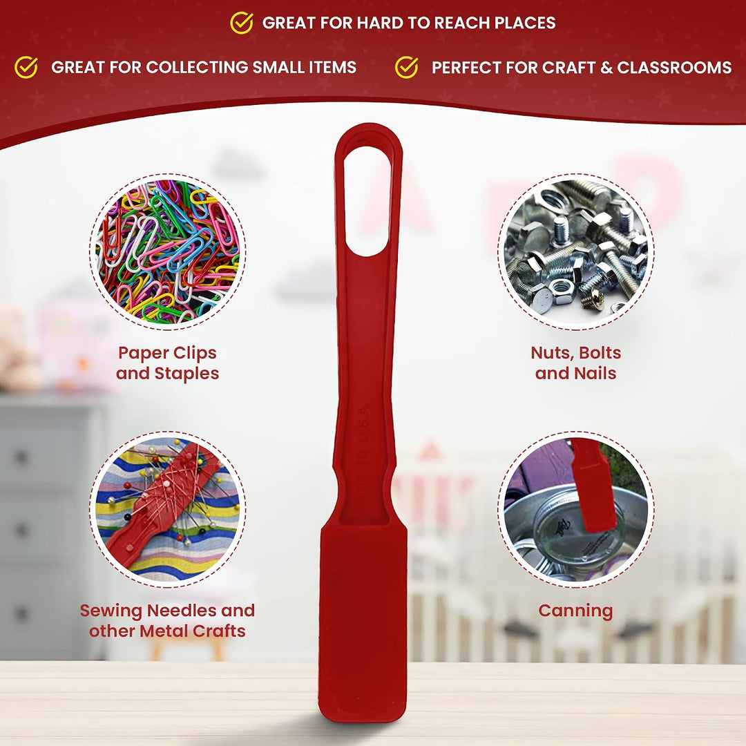 Made in USA Bingo Magnetic Wand &amp; 100 ¾ Inch Blue Plastic Chips with Metal Rings - Upgraded Bingo Chips, USA Made to Support American Jobs