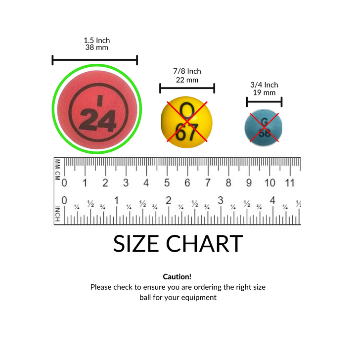 5-Color Double Number Matte Bingo Balls (40 mm)
