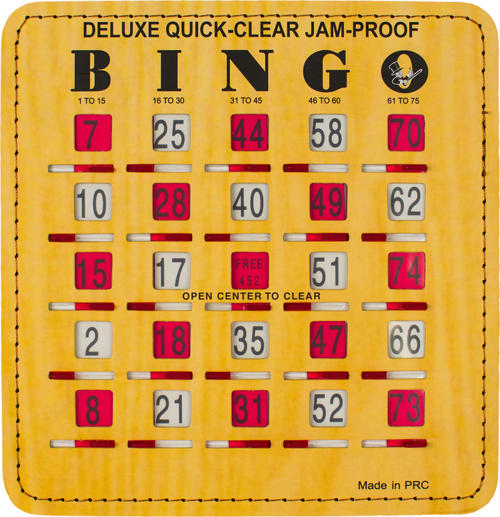 Deluxe QUICK-CLEAR Jam Proof Bingo Shutter Card