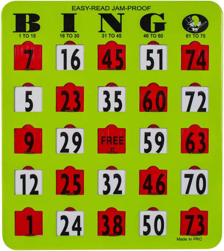 Green Easy Read Jam Proof Bingo Shutter Card