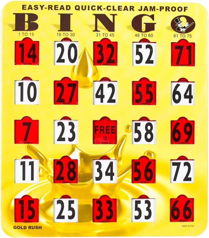 Gold Easy Read Quick Clear Bingo Shutter Card