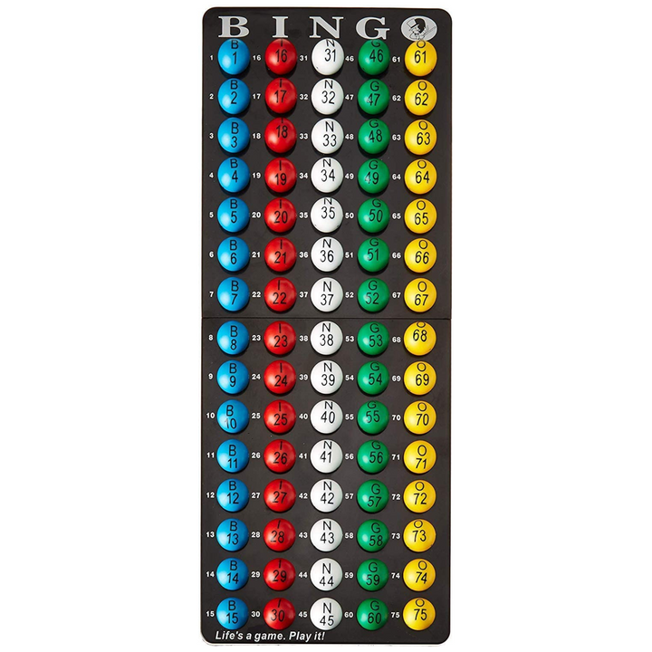 Bingo Master Board and Easy Read 7/8" Bingo Balls with Fade and Scratch Resistant Large Numbers and Large Letters That Will Never Rub Off