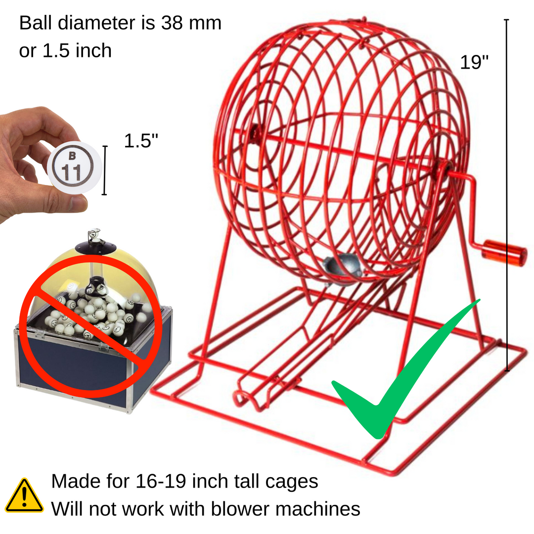 5-Color Single Number Matte Bingo Balls (38 mm)