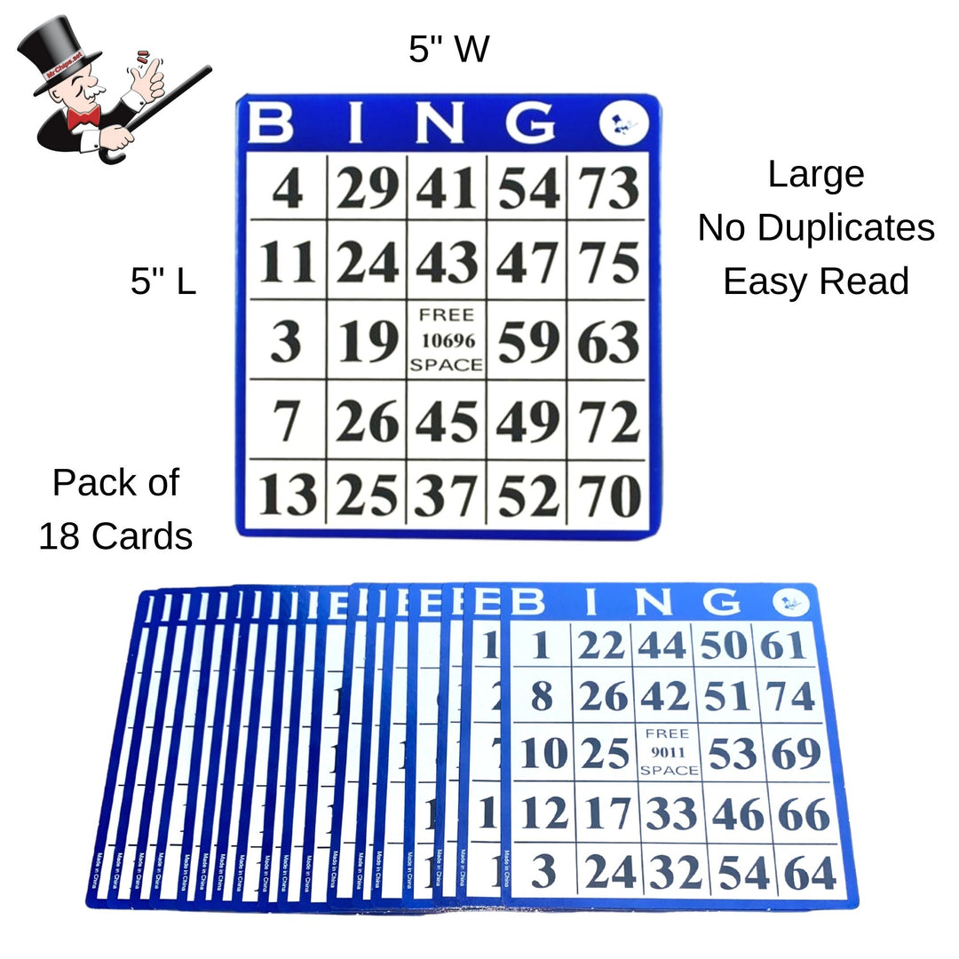 Blue Bingo Hard Cards - 18 Pack – Mr. Chips Store