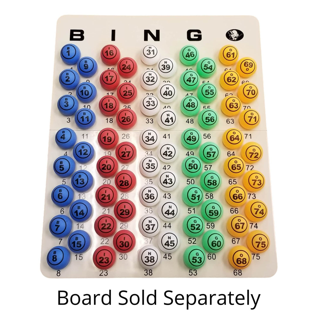 5-Color Single Number Matte Bingo Balls (38 mm)