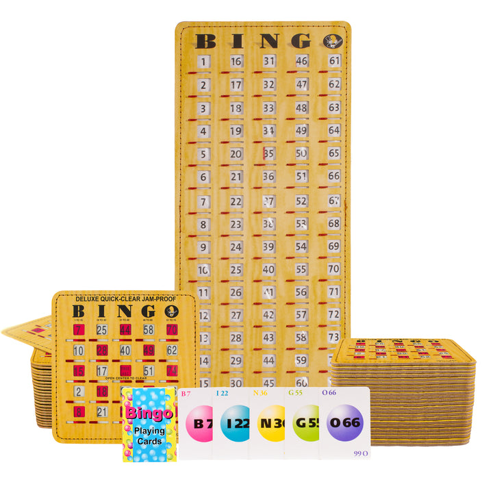 Complete Bingo Game w/50 Deluxe QUICK CLEAR JAM PROOF Shutter Cards