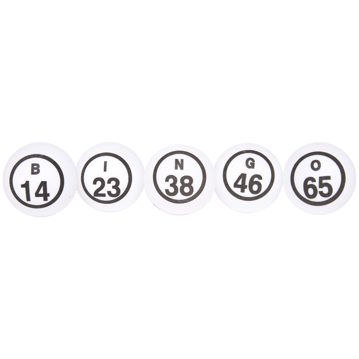 White Double Number Bingo Ball Set (38 mm)