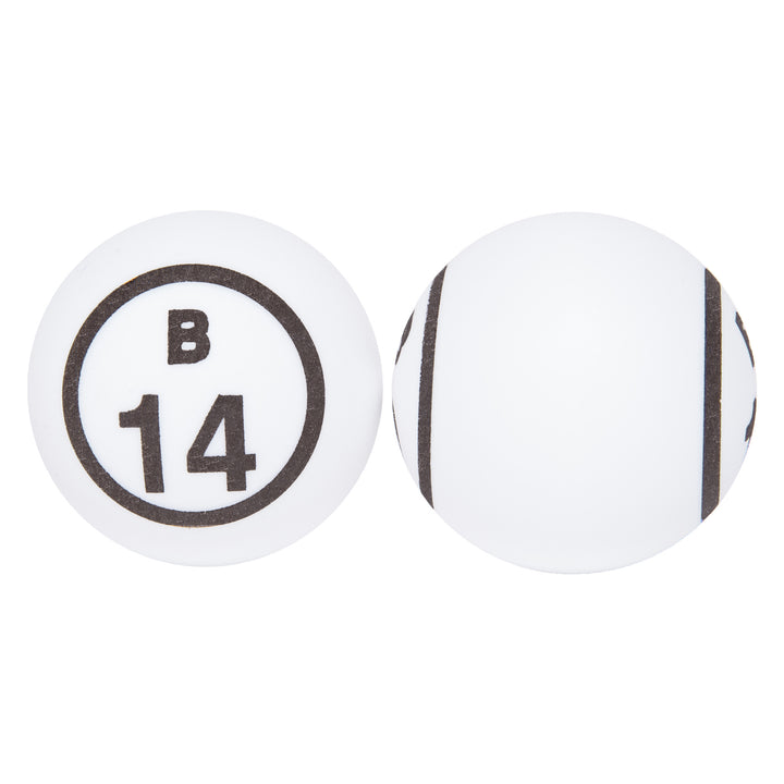 White Double Number Bingo Ball Set (38 mm)