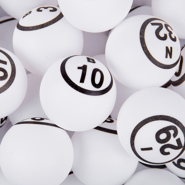 White Single Number Bingo Ball Set (38 mm)