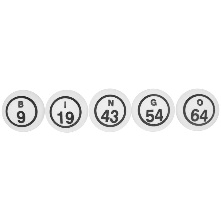White Single Number Bingo Ball Set (38 mm)