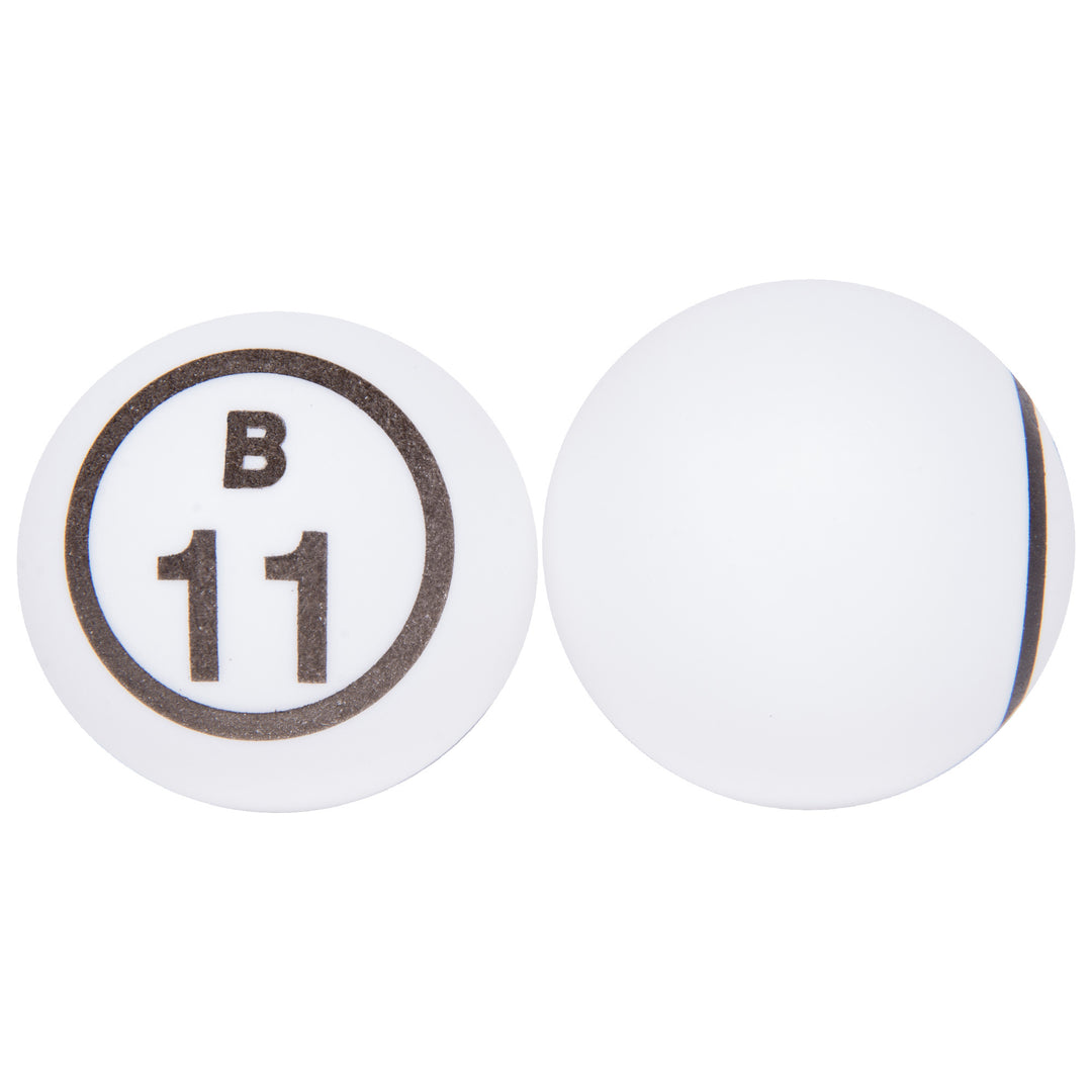 White Single Number Bingo Ball Set (38 mm)